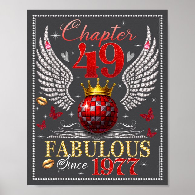 Poster Chapter 49 Fabulous Est. 1977 Disco Ball 49th Birt (Devant)