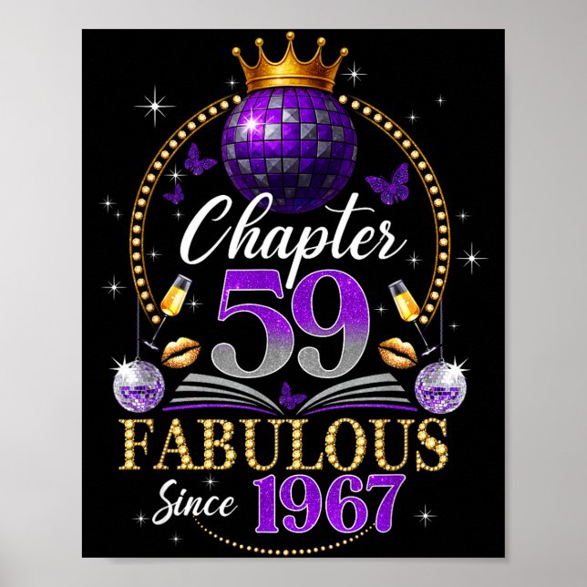 Poster Chapter 59 Since 1967 Purple Disco Ball 59th Birth (Devant)
