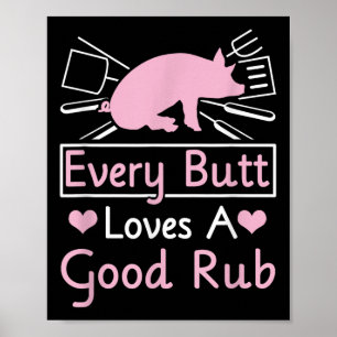 Poster Chaque Beurre Aime Un Beau Boeuf Porc Barbecue