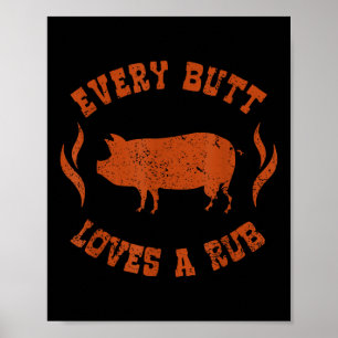 Poster Chaque Beurre Aime Un Rub _ Fumeur De Viande Bbq