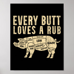 Poster Chaque Beurre Aime Un Rub Pour Un Fumeur De Viande