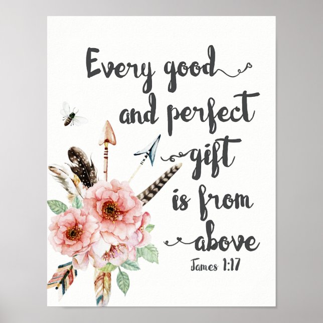 Poster Chaque bon et parfait cadeau est de dessus (Devant)
