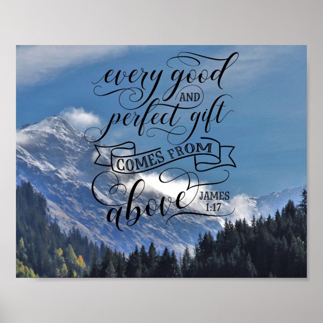 Poster Chaque cadeau parfait et bon vient d'en haut (Devant)