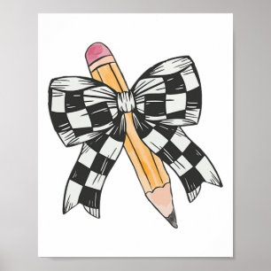 Poster Chaque crayon à nœud papillon coquette avec nœud r