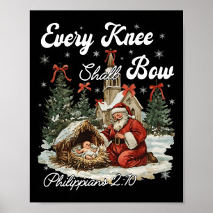 Poster Chaque genou Bow Noël chrétien