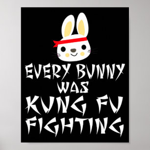 Poster Chaque lapin faisait du kung fu drôle de PâquesCha