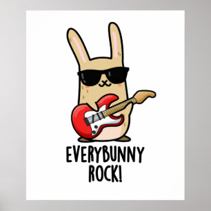 Poster Chaque Lapin Rock Drôle Animal Rabbit Pun