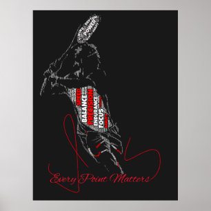 Poster Chaque Point Compte Typographie Tennis