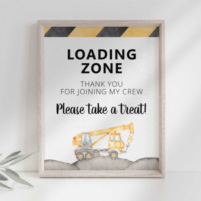 Poster Char de construction Zone de chargement Symbole de (Créateur téléchargé)