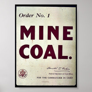 Poster Charbon minier