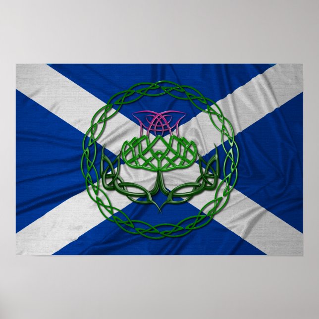 Poster Chardon Et Drapeau Céltic (Devant)