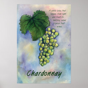 Poster Chardonnay White Vin Graphiques Art