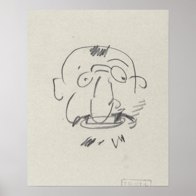 Poster Charge de Lautrec par Lui-Meme (crayon sur papier) (Devant)