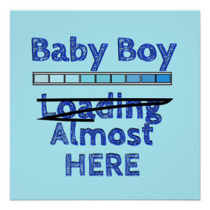 Poster Chargement bébé garçon - Neuvième mois