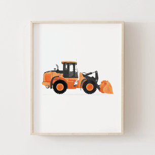 Poster Chargement de roue orange de véhicule de construct