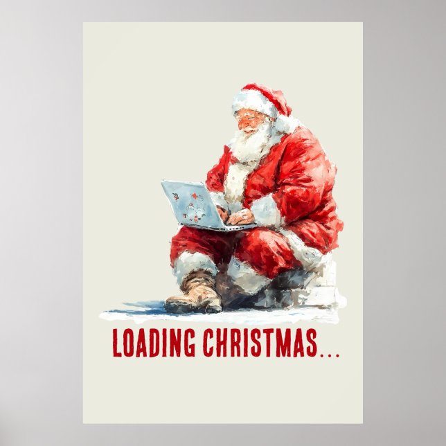Poster Chargement Noël amusant Père Noël Design (Devant)