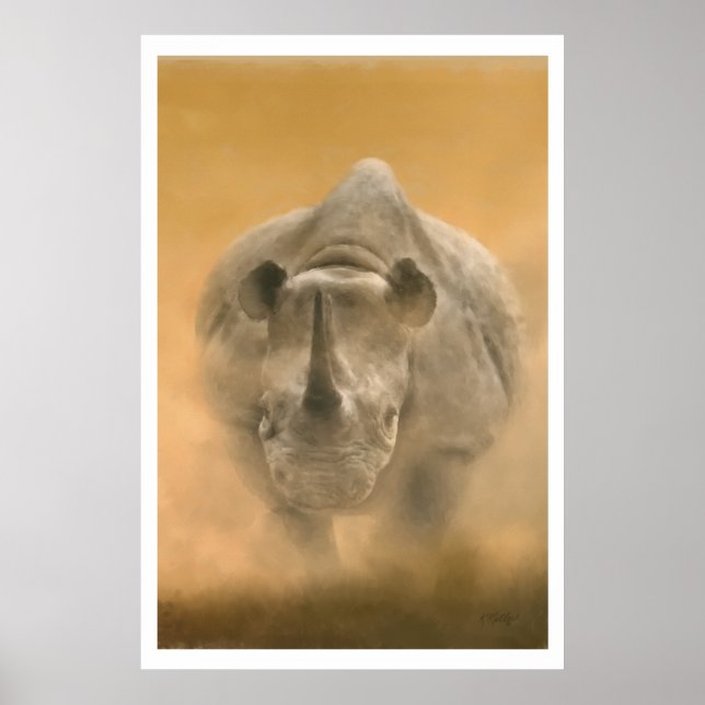 Poster Chargement Rhino - Pastels (Devant)