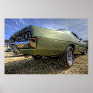 Poster Chargeur Dodge 1968 en HDR.