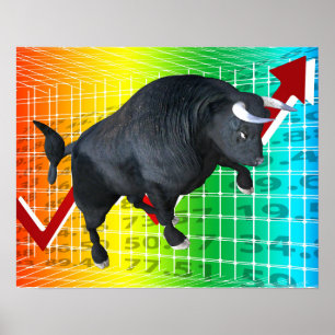 Poster Charging Bull Market Run