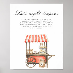 Poster Chariot à café - Jeu de couches tard la nuit