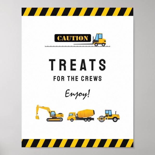 Poster Chariot de construction Chariot Anniversaire Trait (Devant)