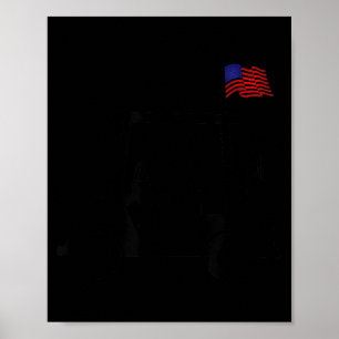 Poster Chariot de golf de golfeur de bière avec drapeau a