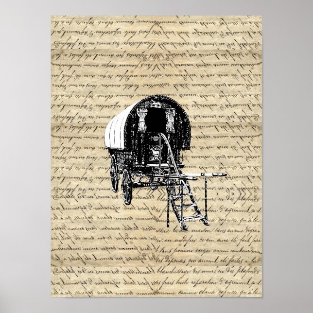 Poster Chariot romain tzigane vintage (Devant)