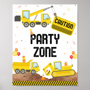 Poster Chariots de construction Camion-camion-remorque-ca