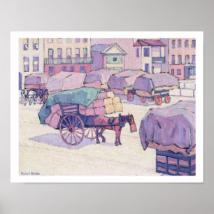 Poster Chariots de foin, marché de Cumberland (huile sur