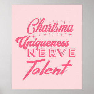 Poster Charisma caractère unique nerf et talent