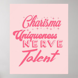 Poster Charisma caractère unique nerf et talent