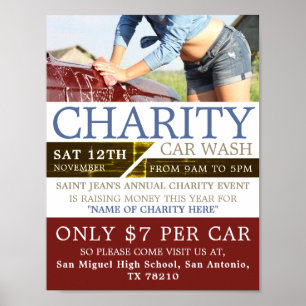 Poster Charity Car Wash Evénement Publicité