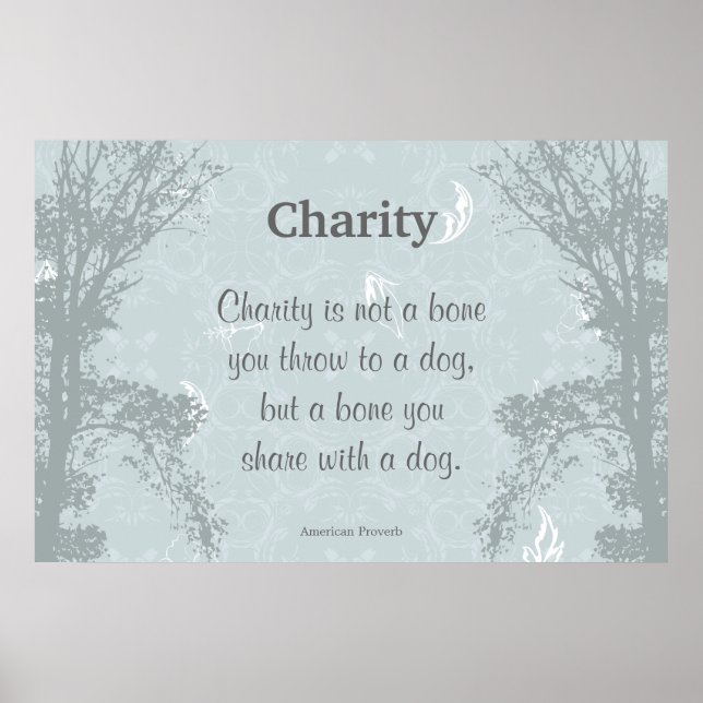Poster Charity Care - Citation Dit Proverbe (Devant)