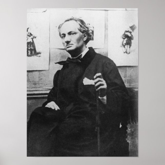 Poster Charles Baudelaire avec gravures, c.1863 (Devant)