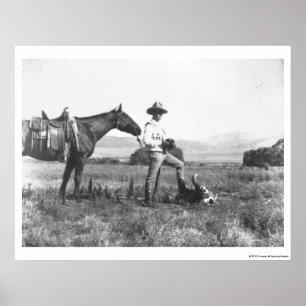 Poster Charles Belden avec cheval et crâne.