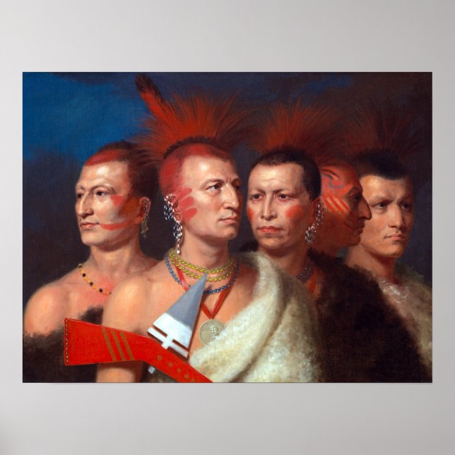 Poster Charles Bird King Young Omahaw, aigle de guerre (Devant)