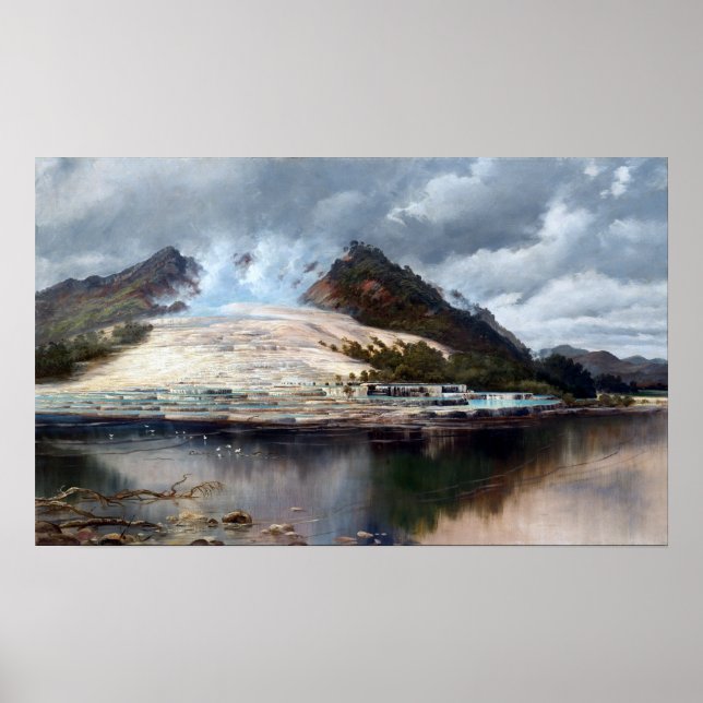 Poster Charles Blomfield Terrasses blanches, Rotomahana (Devant)