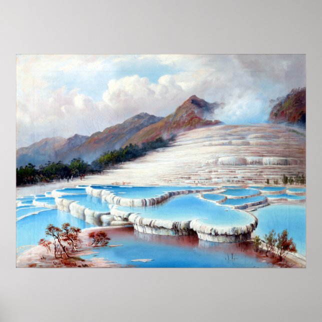 Poster Charles Blomfield White Terraces, Nouvelle-Zélande (Devant)