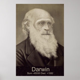 Poster Charles Darwin La descente de Man Darwin Portrait