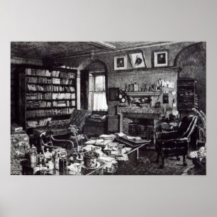 Poster Charles Darwin's study at Down House, 1882