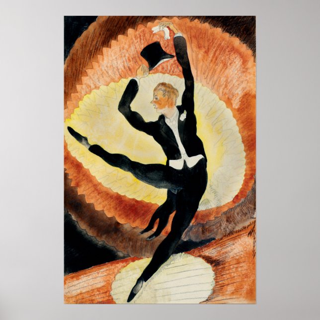 Poster Charles Demuth Danseuse acrobatique masculine avec (Devant)
