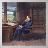 Charles Dickens dans son étude