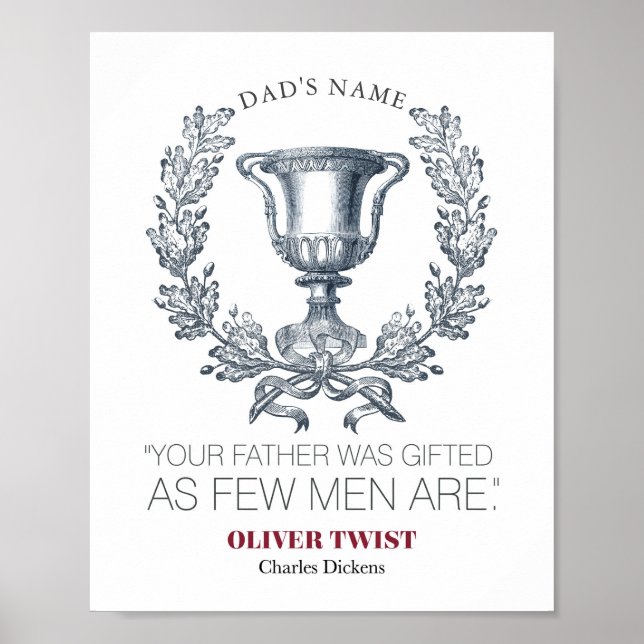 Poster Charles Dickens - Votre Père A Été Cadeau - Trophé (Devant)