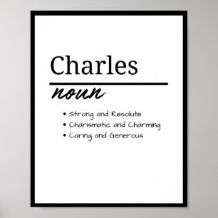 Poster Charles, Garçon Nom Personnalisé Définition