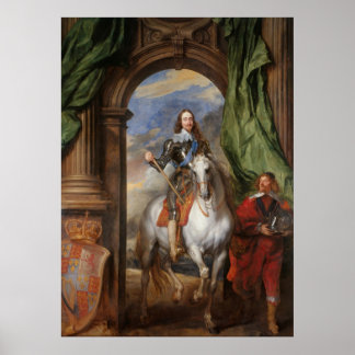 Poster Charles I avec M. de St Antoine - Anthony van Dyck