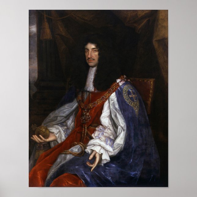 Poster Charles II dans Garter Robes - John Michael Wright (Devant)