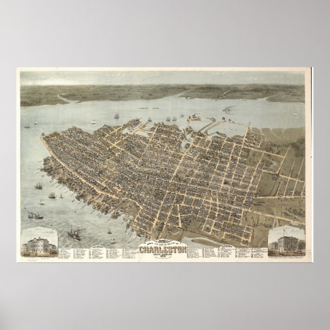 Poster Charleston, Caroline du Sud 1872 (Devant)