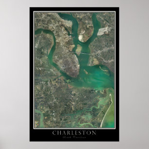 Poster Charleston Caroline du Sud De L'Espace Carte Satel