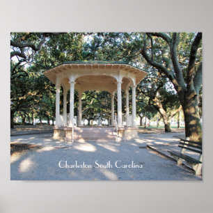 Poster Charleston Caroline du Sud, Gazebo, Batterie