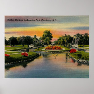 Poster Charleston, Caroline du Sud, Vintage
